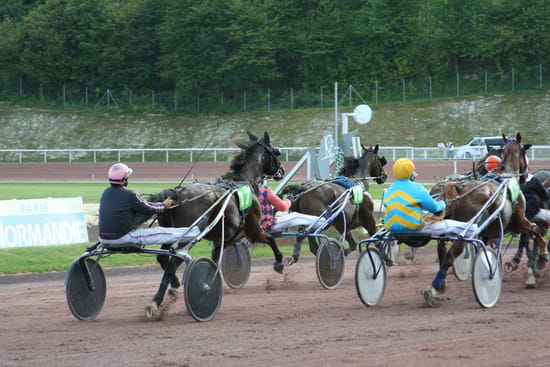 La course est animée -  Courses de  Trot à l'hippodrome de   Mauquenchy