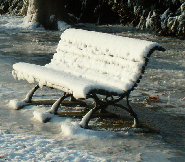 Au frais sur un banc