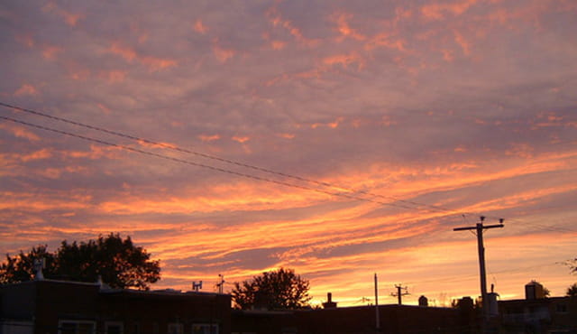 Coucher de soleil de ville