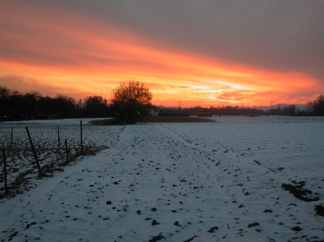 Coucher de soleil hivernal