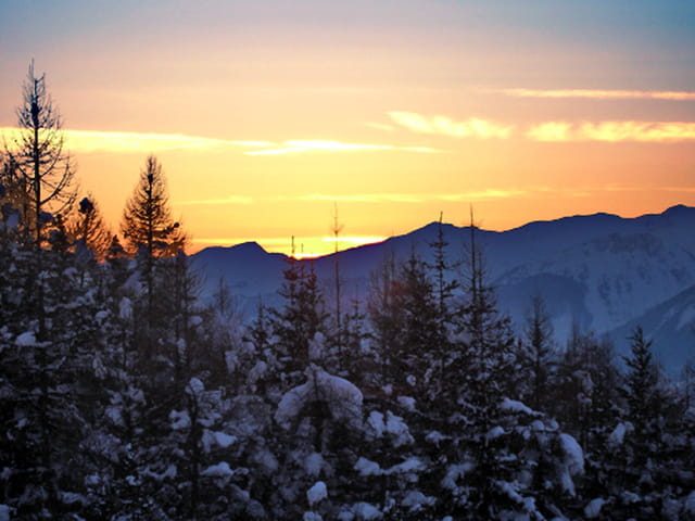 Coucher de soleil sur les alpes