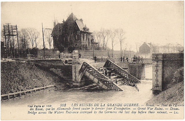 Douai - Pont de l'entrée des Eaux - Ruines 14-18