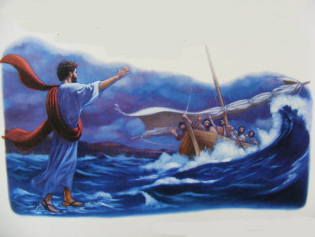 Jésus marchant sur l'eau et calmant la tempête