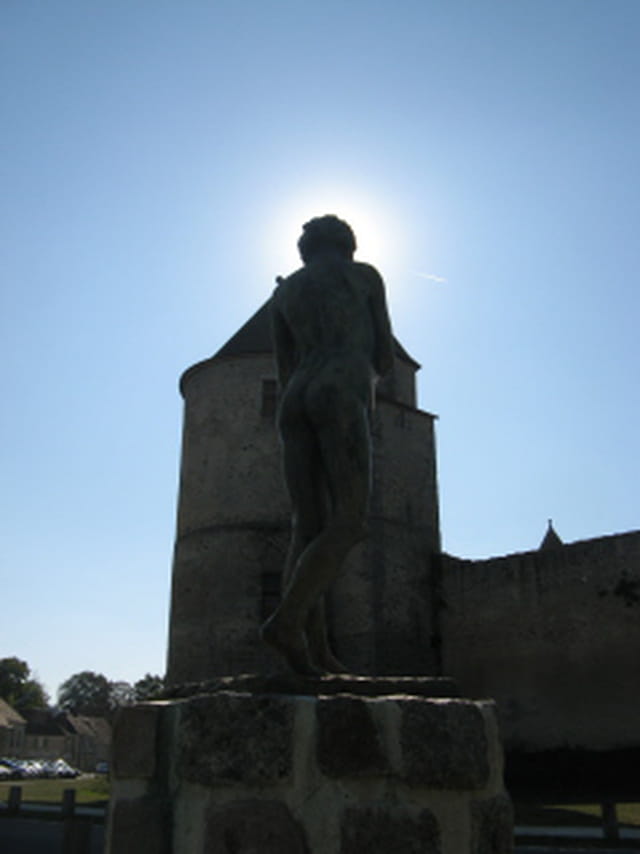 Jeune homme en statue