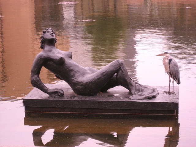 La femme et l'héron