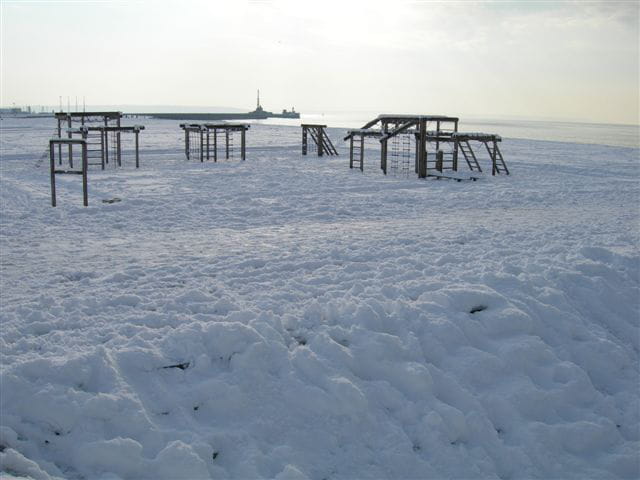 La plage du havre sous la neige !!