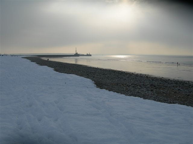La plage du havre sous la neige !!