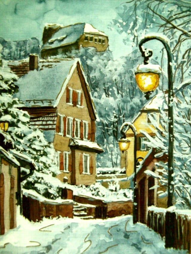 Le village en parure d'hiver