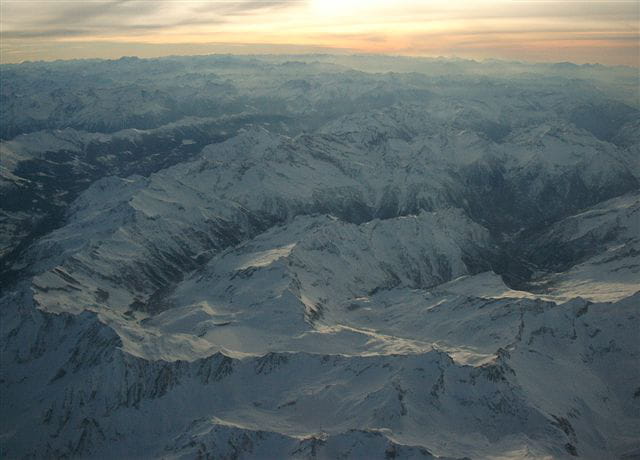 Les alpes vues d'avion