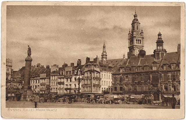 Lille - Grand'Place pendant l'occupation - Ruines 1914