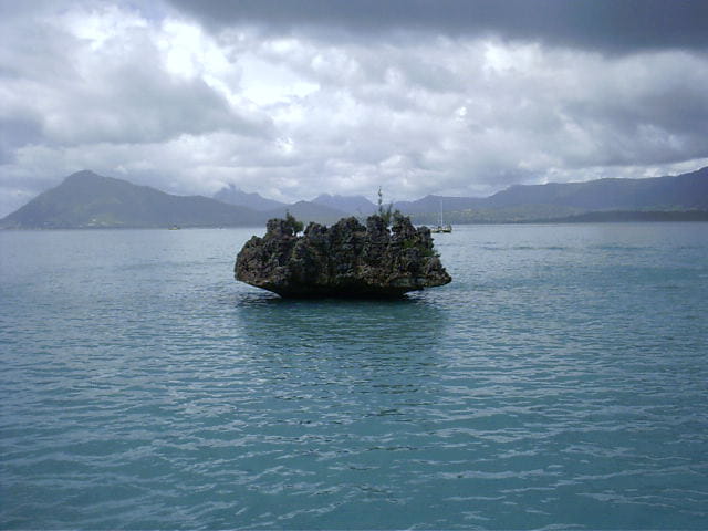 Rocher dans l'ocean indien